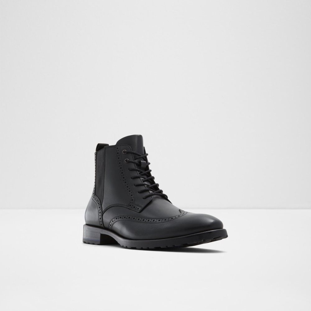 Férfi Aldo Salinger Lace up boot Fűzős Csizma Fekete | 518-MEFKCB