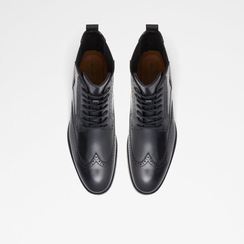 Férfi Aldo Salinger Lace up boot Fűzős Csizma Fekete | 518-MEFKCB