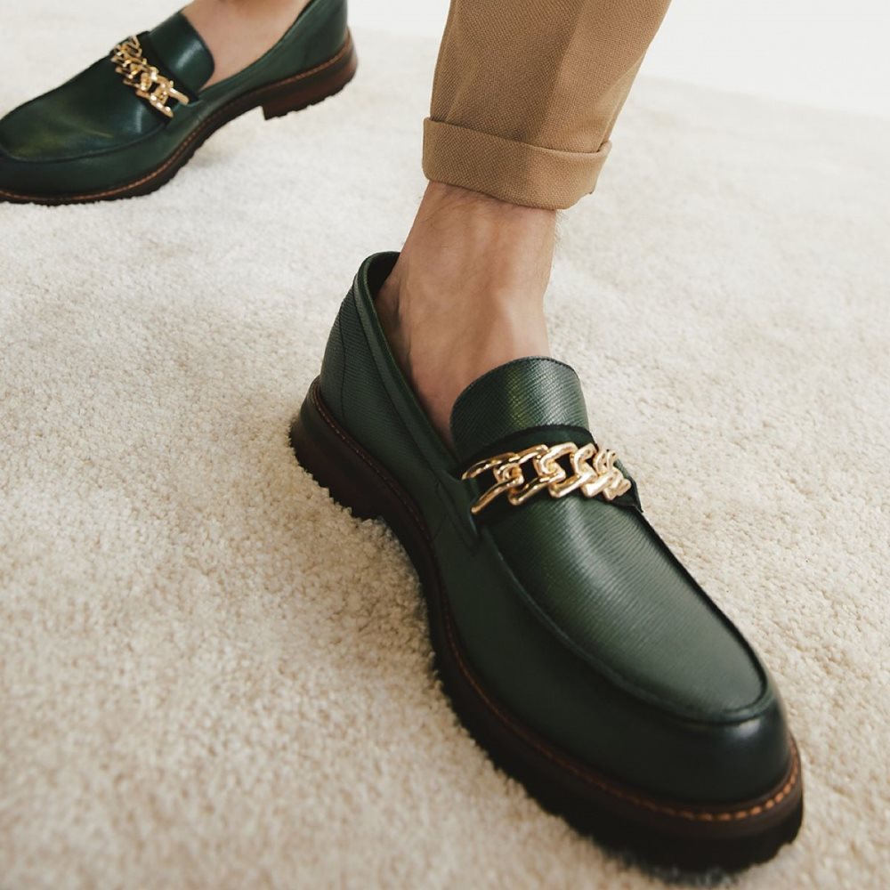 Férfi Aldo Weaver Loafer Slip Ons Sötétzöld | 465-KZVGHU