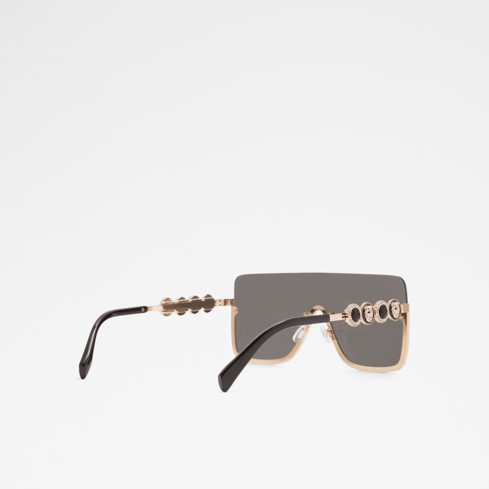 Női Aldo Adigodda Shield sunglasses Napszemüveg Fekete Arany | 318-ZMHREW