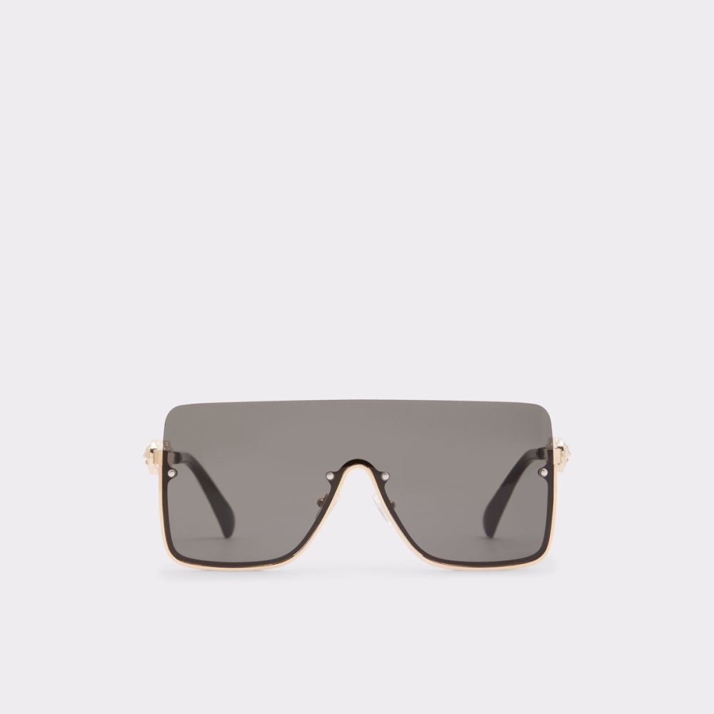 Női Aldo Adigodda Shield sunglasses Napszemüveg Fekete Arany | 318-ZMHREW