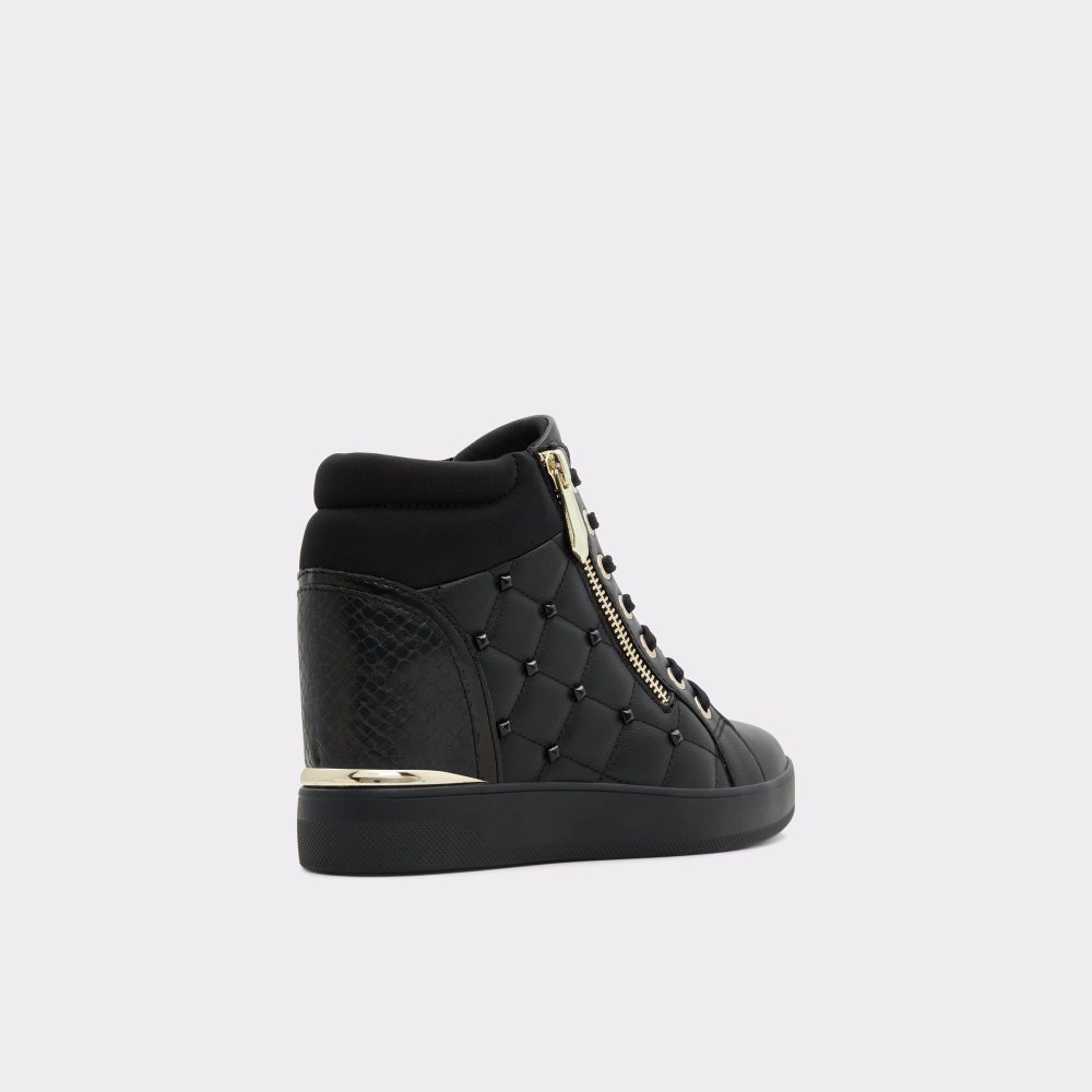 Női Aldo Ailannah High top sneaker - Wedge heel Sportcipő Fekete | 749-LZUTEQ