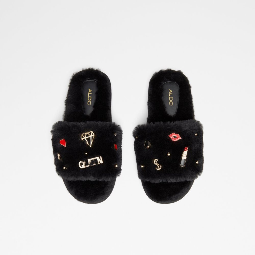 Női Aldo Alegrete Slippers Papucs Fekete Arany | 816-SNPUQM