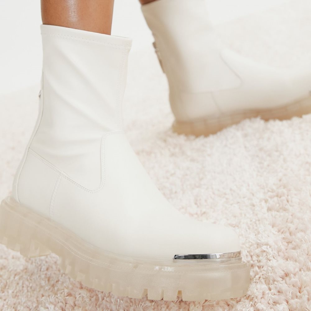 Női Aldo Alima Ankle boot - Lug sole Bokacsizma Fehér | 564-XFKOCD