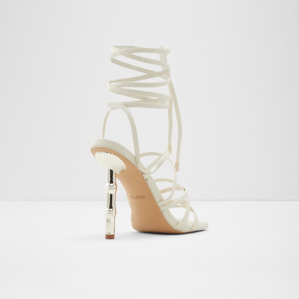 Női Aldo Bodisse Strappy heeled sandal - Stiletto heel Magassarkú Fehér | 489-RHTENW