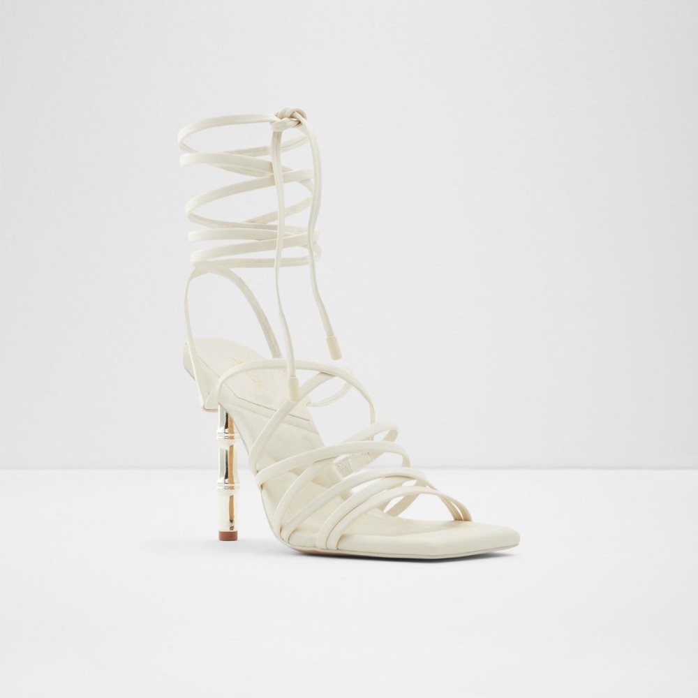 Női Aldo Bodisse Strappy heeled sandal - Stiletto heel Magassarkú Fehér | 489-RHTENW