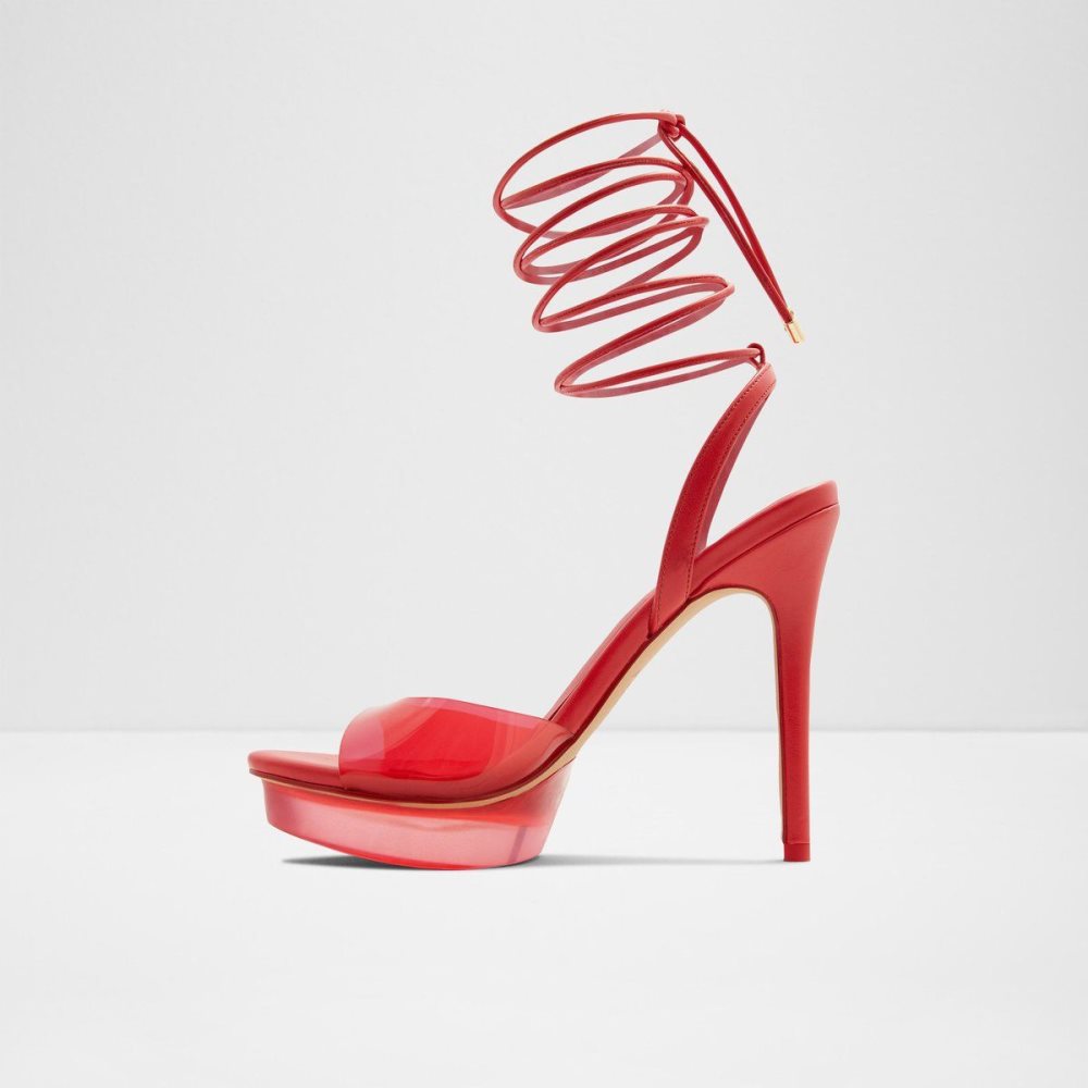 Női Aldo Bossis Heeled sandal - Stiletto heel Platform Cipő Piros | 617-PIZAYS