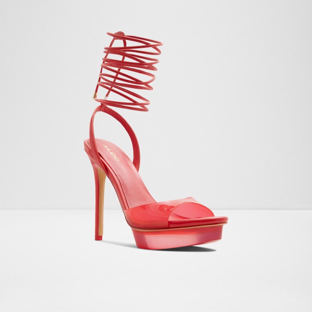 Női Aldo Bossis Heeled sandal - Stiletto heel Platform Cipő Piros | 617-PIZAYS
