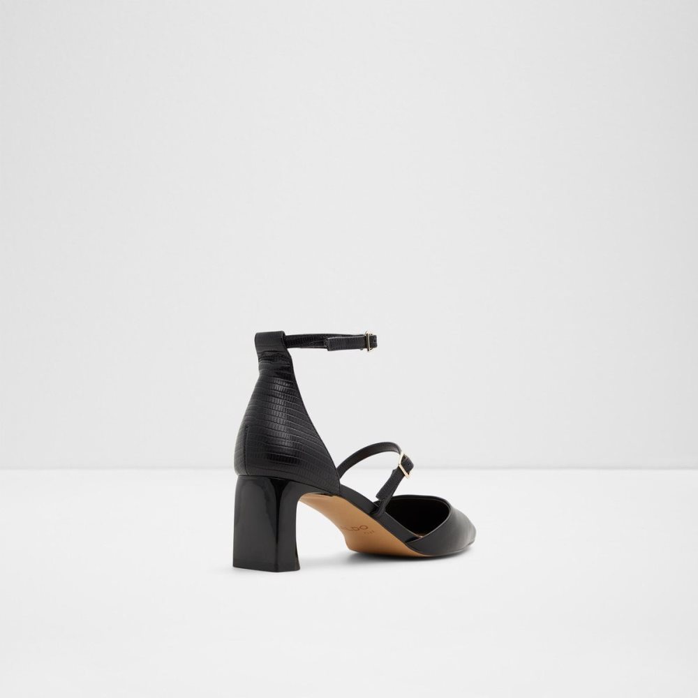 Női Aldo Collette Strappy heeled shoe Blokk Sarkú Cipő Fekete | 950-CATSJZ