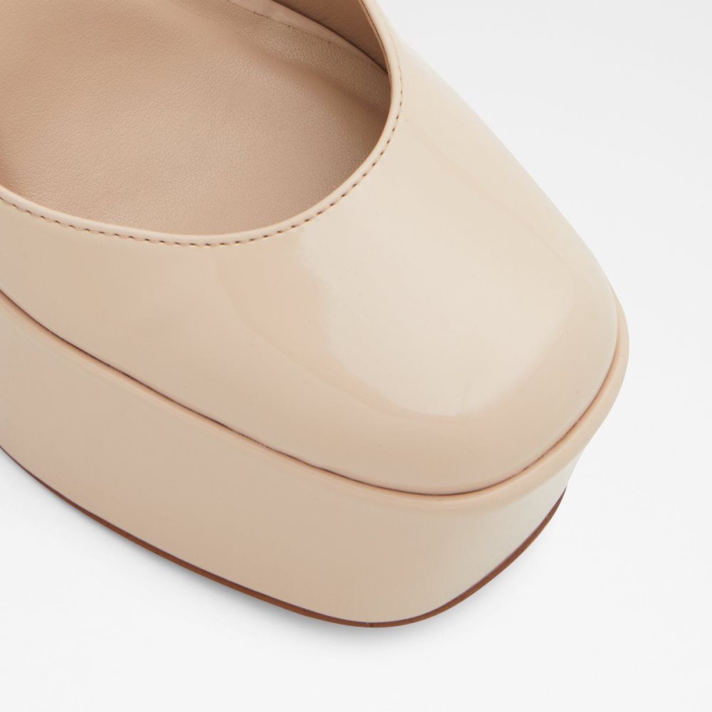 Női Aldo Craybaen Ankle strap heeled shoe - Plateforme Blokk Sarkú Cipő Bézs | 769-OHPSLF