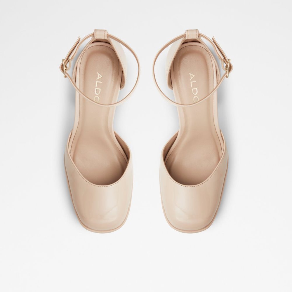 Női Aldo Craybaen Ankle strap heeled shoe - Plateforme Blokk Sarkú Cipő Bézs | 769-OHPSLF