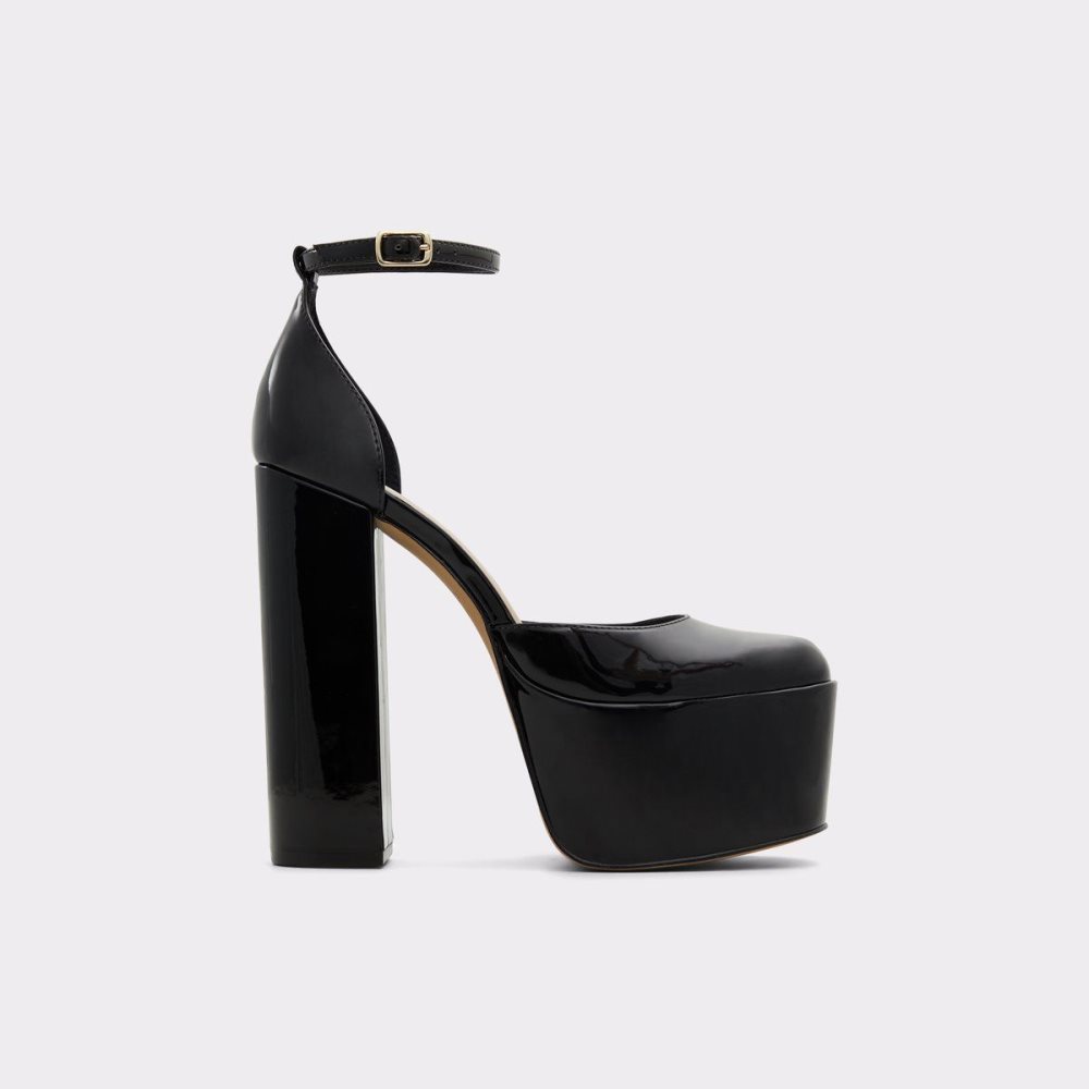 Női Aldo Craybaen Ankle strap heeled shoe - Plateforme Platform Cipő Fekete | 243-WFESLQ
