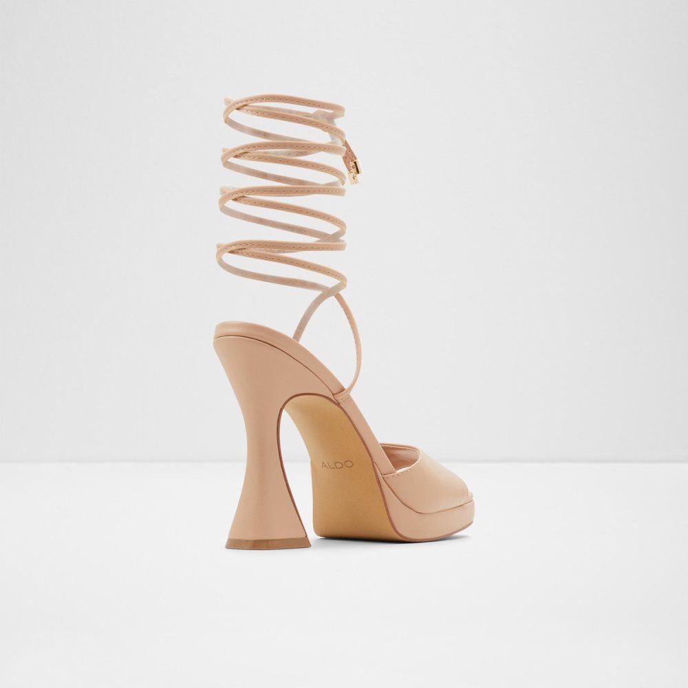 Női Aldo Daphnee Heeled mule - Platform Blokk Sarkú Cipő Bézs | 954-CMSYFZ