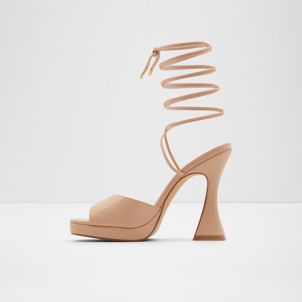 Női Aldo Daphnee Heeled mule - Platform Blokk Sarkú Cipő Bézs | 954-CMSYFZ