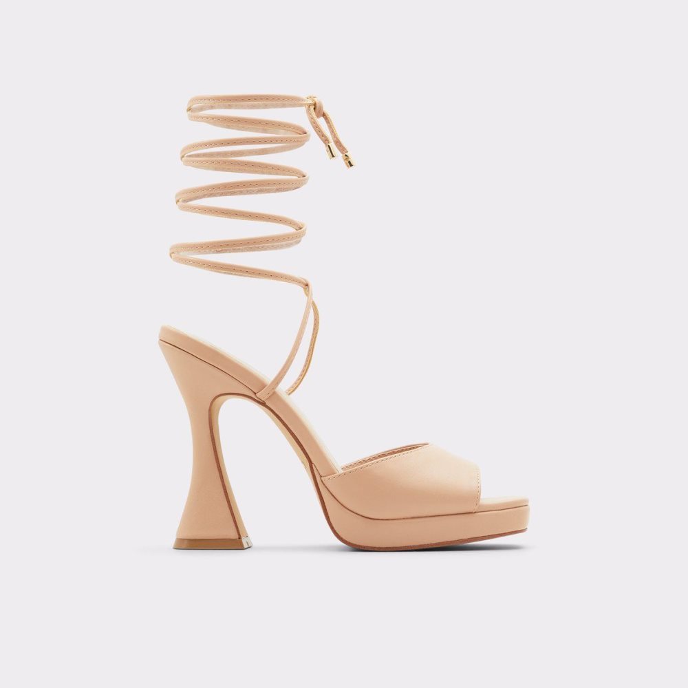 Női Aldo Daphnee Heeled mule - Platform Blokk Sarkú Cipő Bézs | 954-CMSYFZ