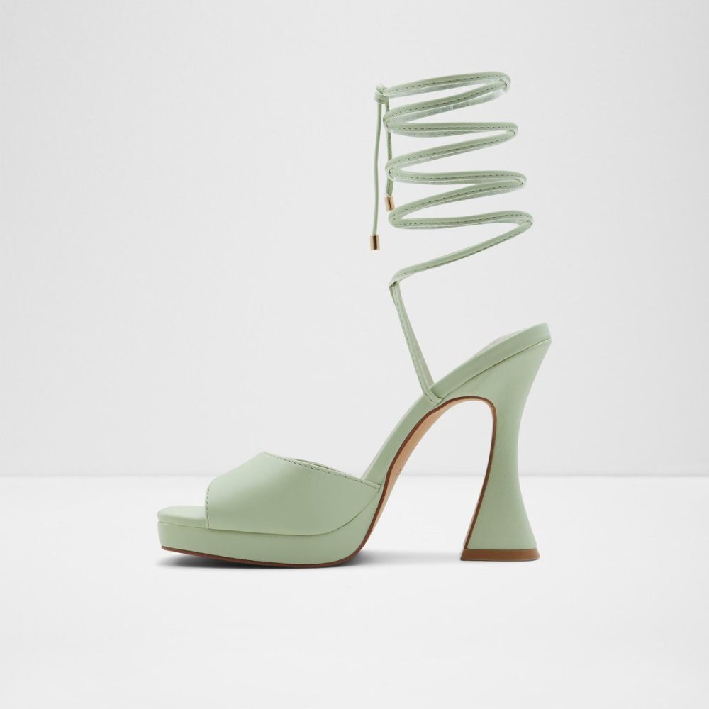 Női Aldo Daphnee High heel sandal - Platform Blokk Sarkú Cipő Világos Zöld | 719-RPATLZ