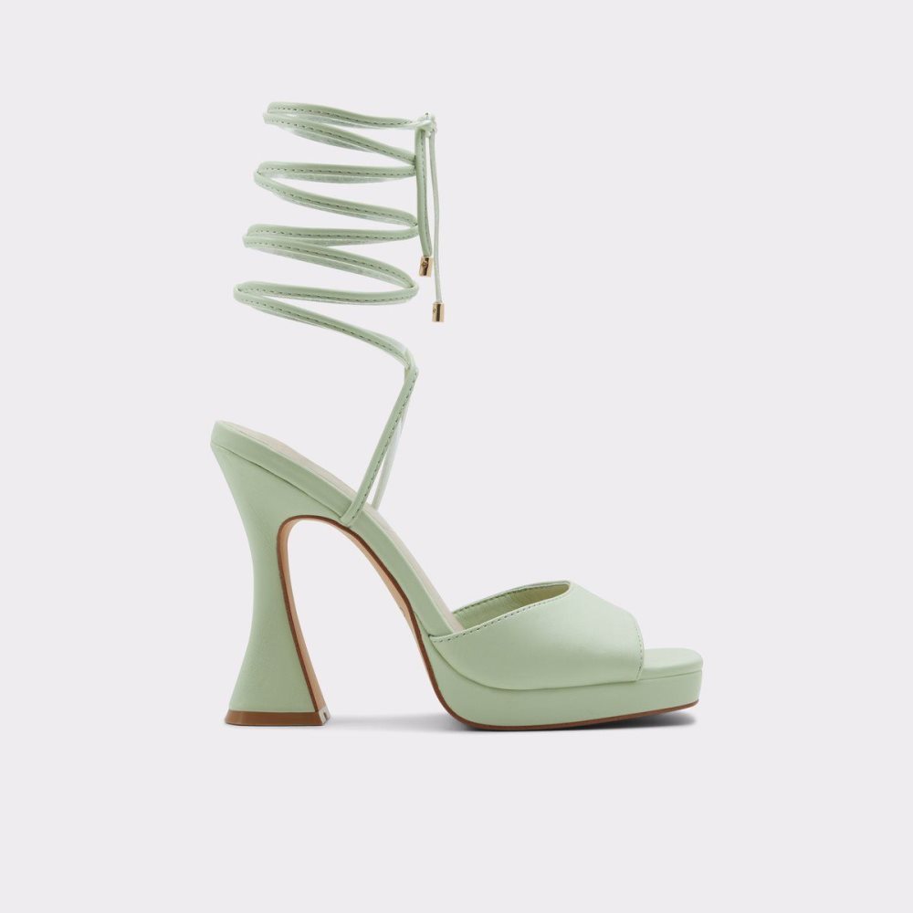 Női Aldo Daphnee High heel sandal - Platform Blokk Sarkú Cipő Világos Zöld | 719-RPATLZ