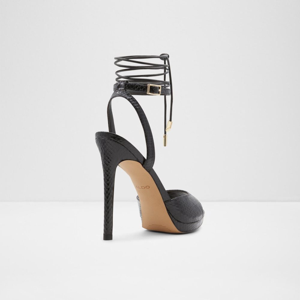 Női Aldo Docilla Strappy heeled sandal - Stiletto platform Platform Cipő Fekete | 512-GEMHJZ