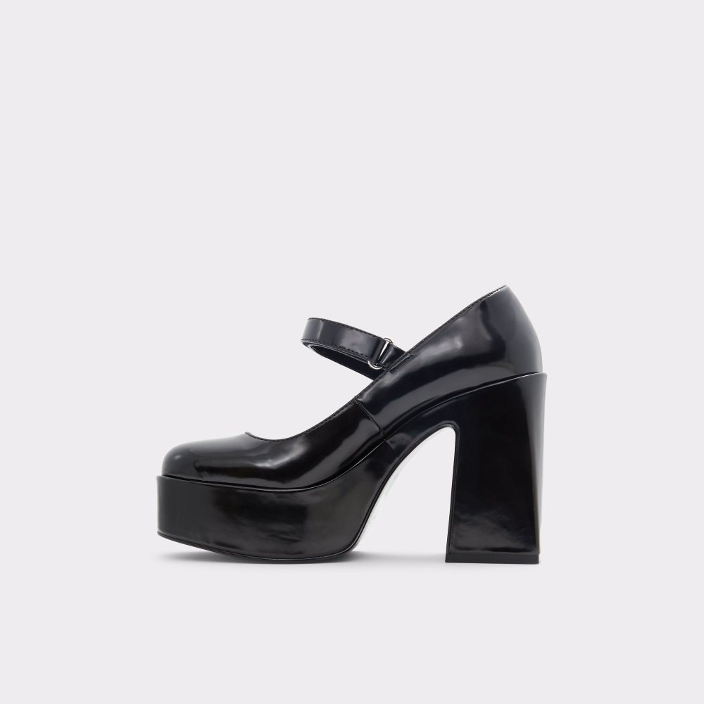 Női Aldo Dorothee Heeled Mary Janes - Plateforme Platform Cipő Fekete | 517-BFQSHY