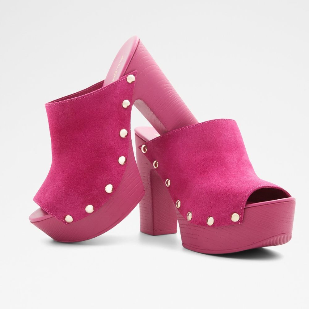 Női Aldo Drenania Heeled Mule - Plateforme Platform Cipő Rózsaszín | 376-FNCTHW