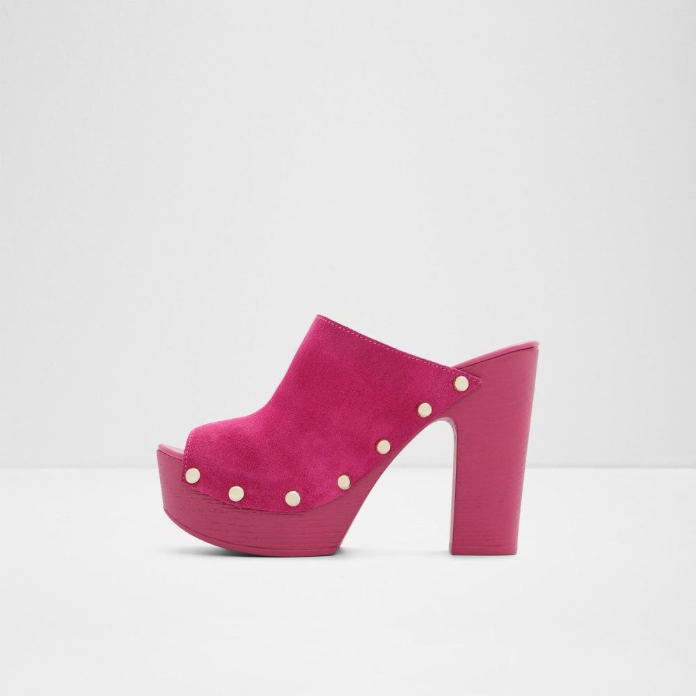 Női Aldo Drenania Heeled Mule - Plateforme Platform Cipő Rózsaszín | 376-FNCTHW