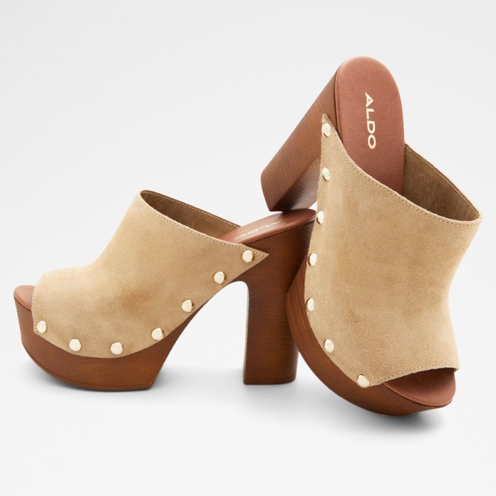 Női Aldo Drenania Heeled Mule - Platform Platform Cipő Bézs | 592-DCEIMS