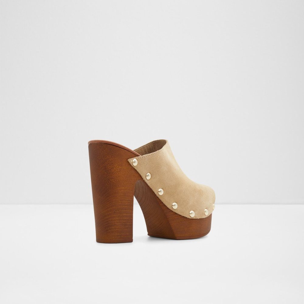 Női Aldo Drenania Heeled Mule - Platform Platform Cipő Bézs | 592-DCEIMS