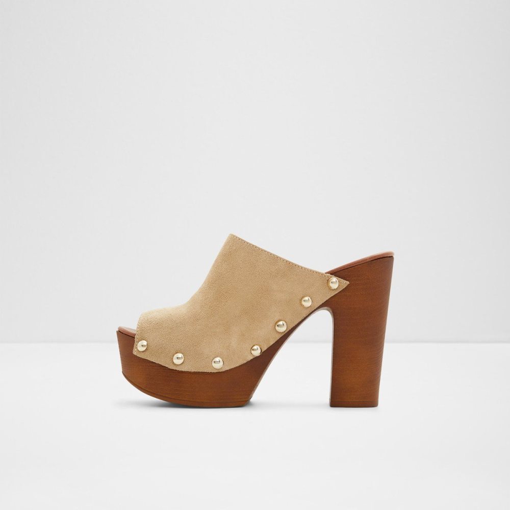 Női Aldo Drenania Heeled Mule - Platform Platform Cipő Bézs | 592-DCEIMS