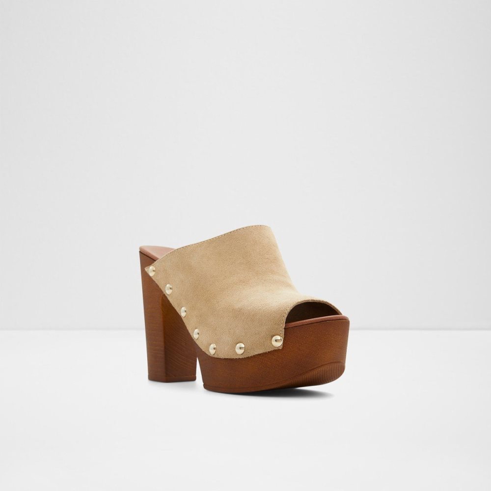 Női Aldo Drenania Heeled Mule - Platform Platform Cipő Bézs | 592-DCEIMS