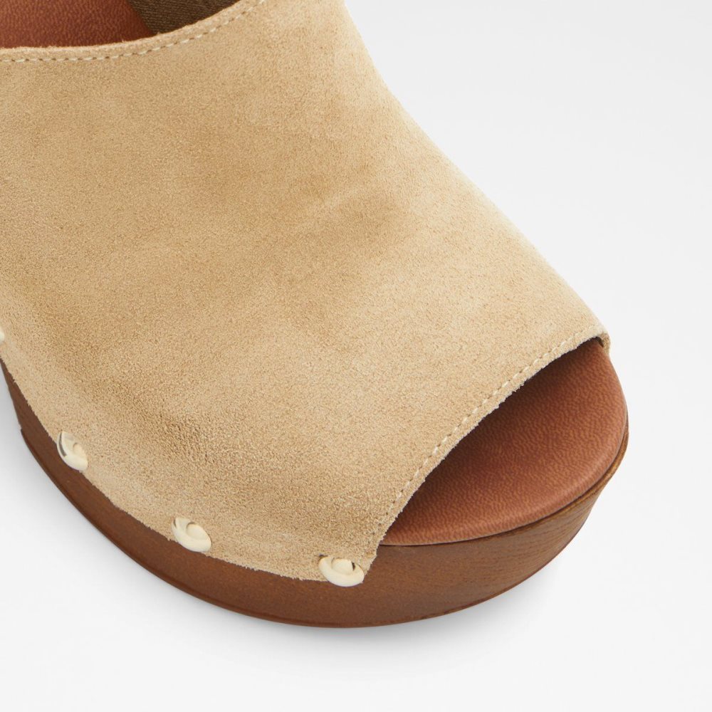 Női Aldo Drenania Heeled Mule - Platform Platform Cipő Bézs | 592-DCEIMS