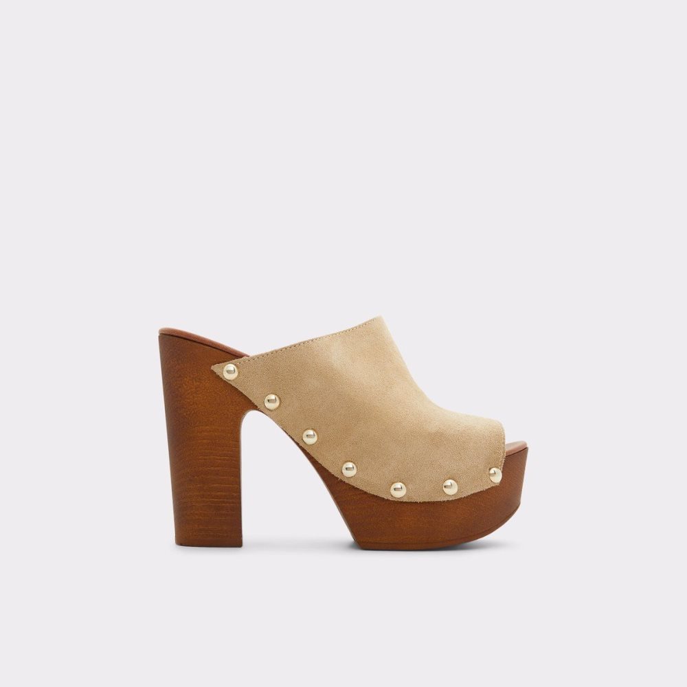 Női Aldo Drenania Heeled Mule - Platform Platform Cipő Bézs | 592-DCEIMS