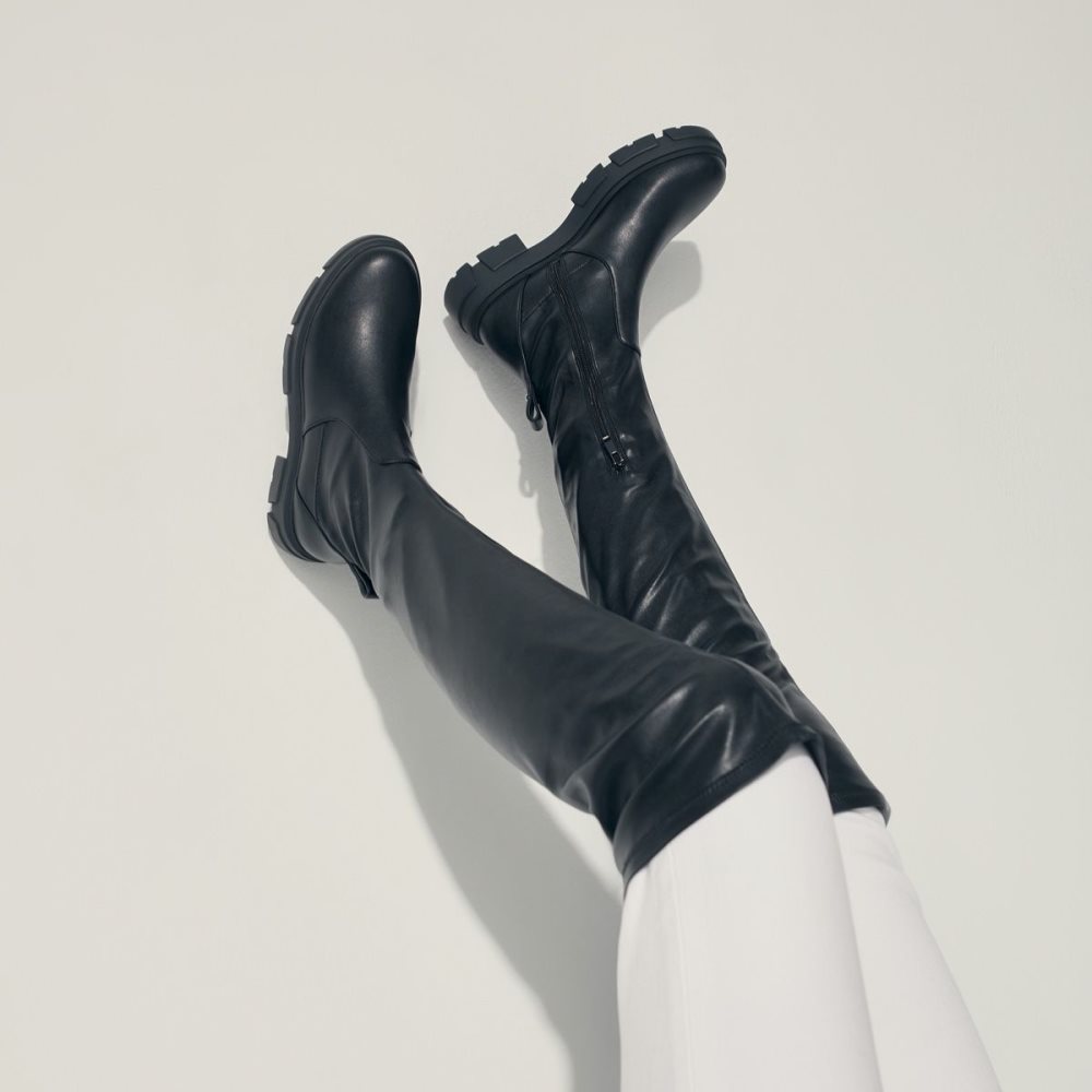 Női Aldo Dweradia Over-the-knee boot - Lug sole Csizma Fekete | 860-FATSLX