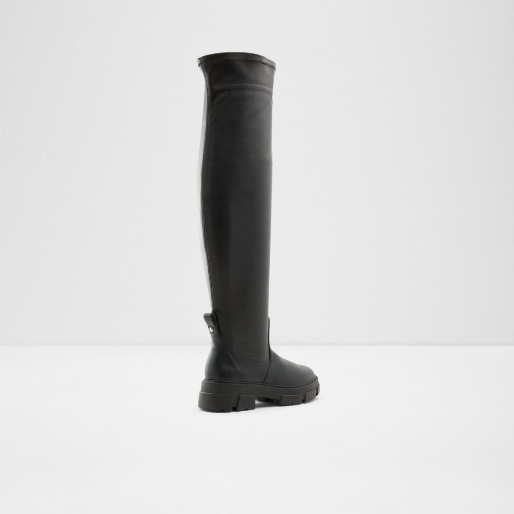 Női Aldo Dweradia Over-the-knee boot - Lug sole Csizma Fekete | 860-FATSLX