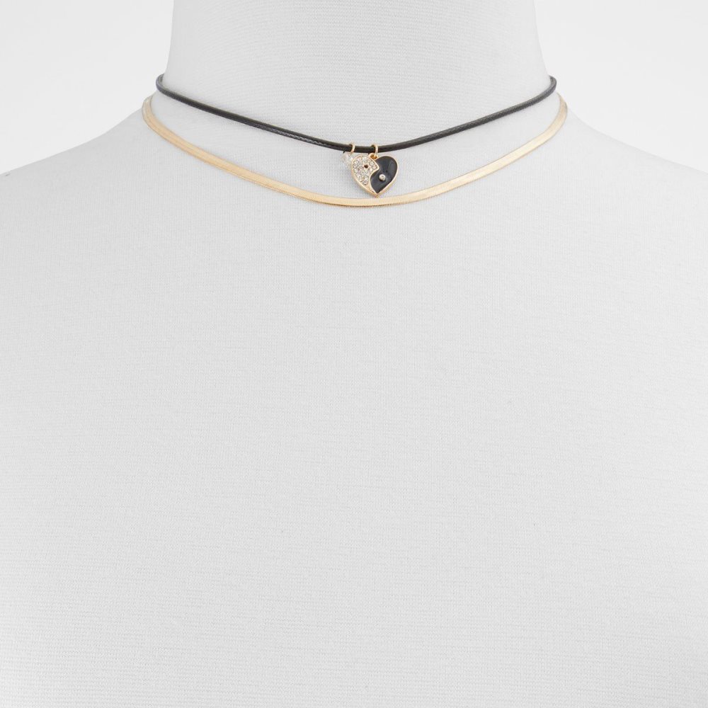 Női Aldo Elbaedar Necklace Nyakláncok Fekete Arany | 487-RBYQOP
