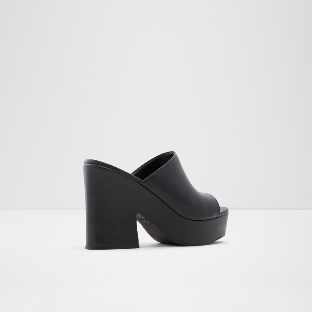 Női Aldo Ellara High heel slide sandal - Block heel Platform Cipő Fekete | 309-ACKHPL