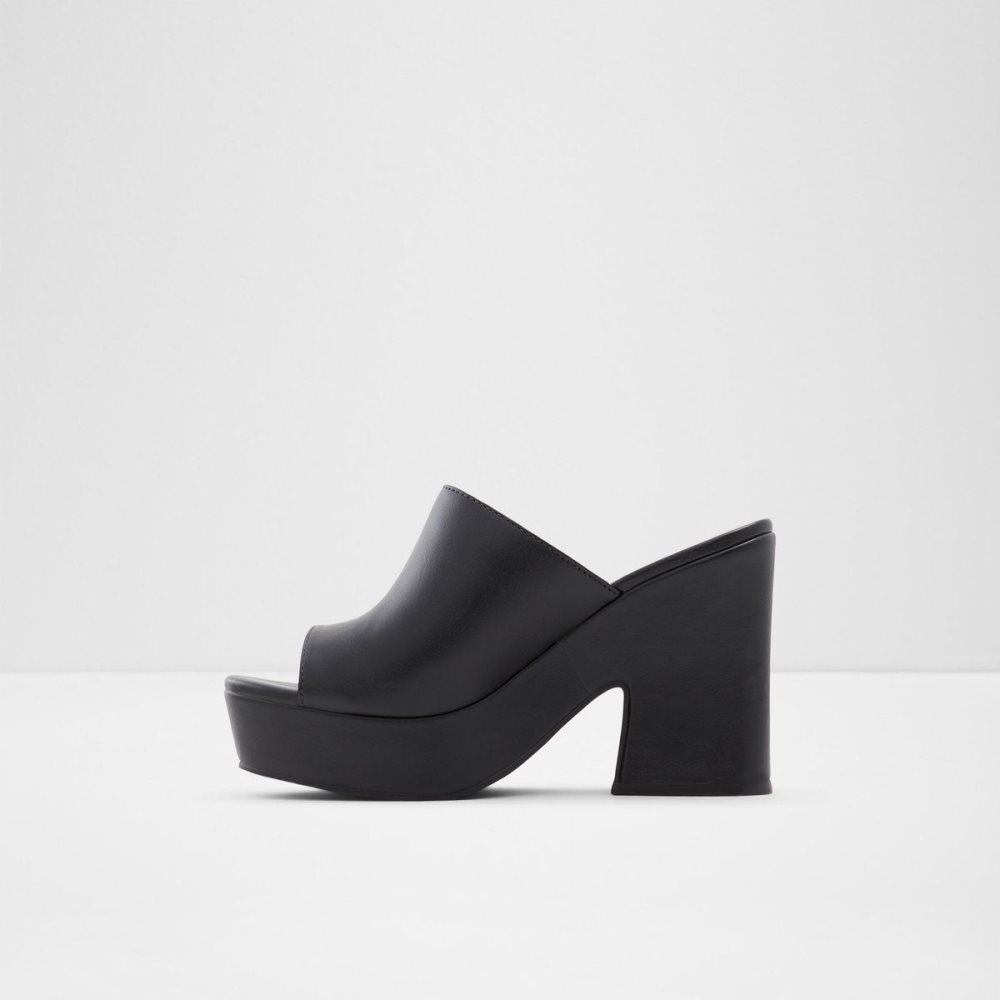 Női Aldo Ellara High heel slide sandal - Block heel Platform Cipő Fekete | 309-ACKHPL