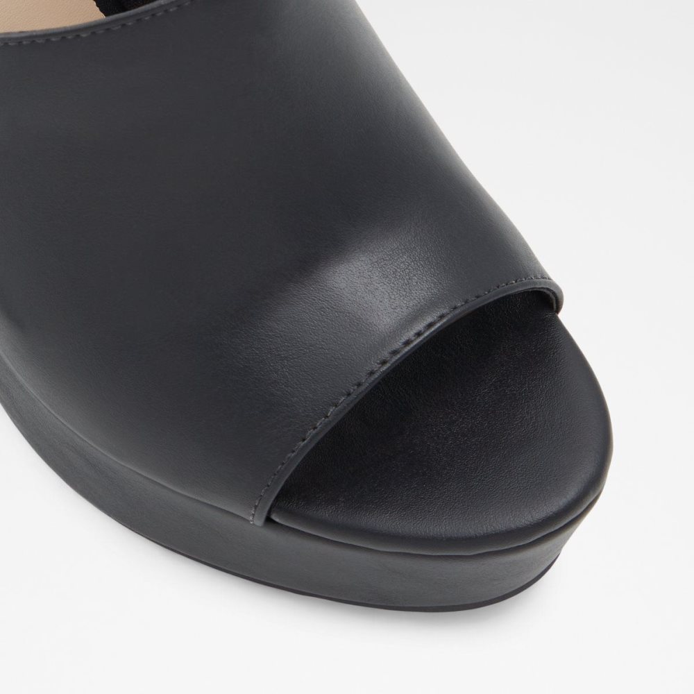 Női Aldo Ellara High heel slide sandal - Block heel Platform Cipő Fekete | 309-ACKHPL