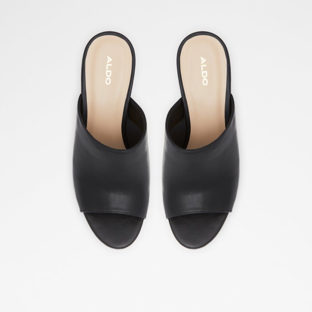 Női Aldo Ellara High heel slide sandal - Block heel Platform Cipő Fekete | 309-ACKHPL
