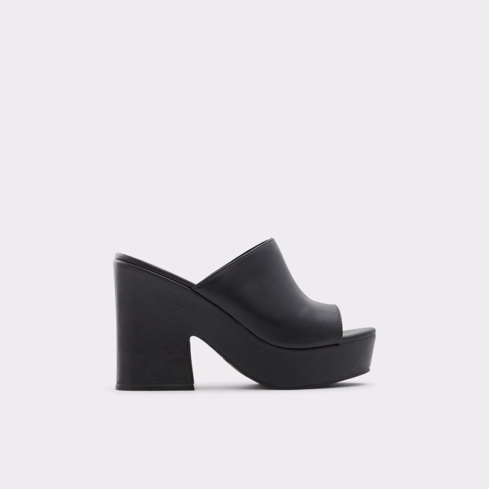 Női Aldo Ellara High heel slide sandal - Block heel Platform Cipő Fekete | 309-ACKHPL