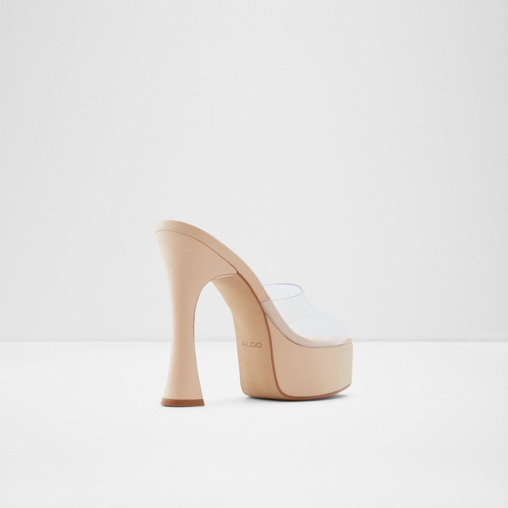 Női Aldo Faraah High heel sandal - Block heel Platform Cipő Clear | 510-IVPRFS