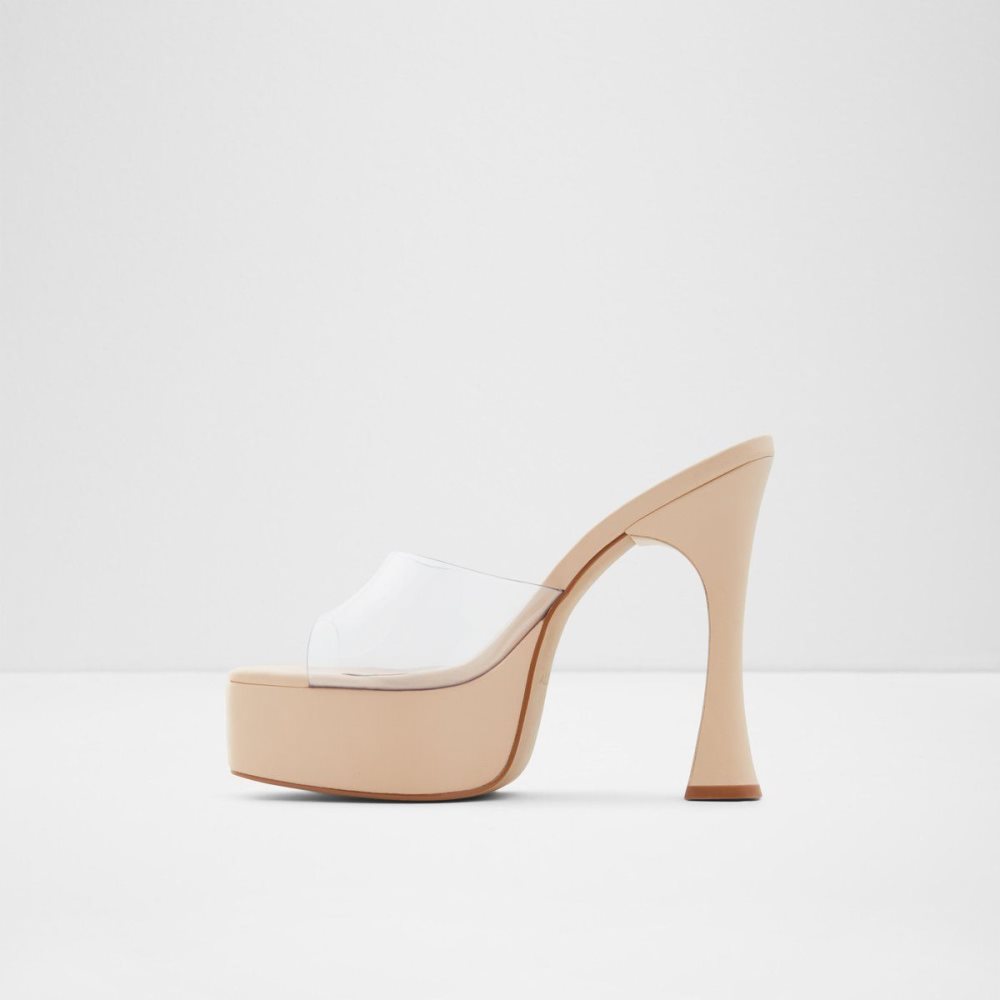 Női Aldo Faraah High heel sandal - Block heel Platform Cipő Clear | 510-IVPRFS