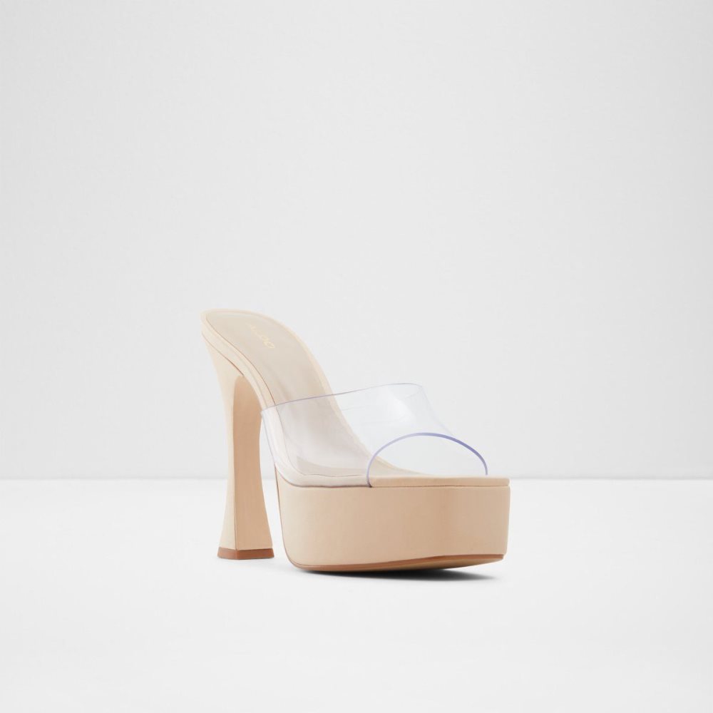 Női Aldo Faraah High heel sandal - Block heel Platform Cipő Clear | 510-IVPRFS