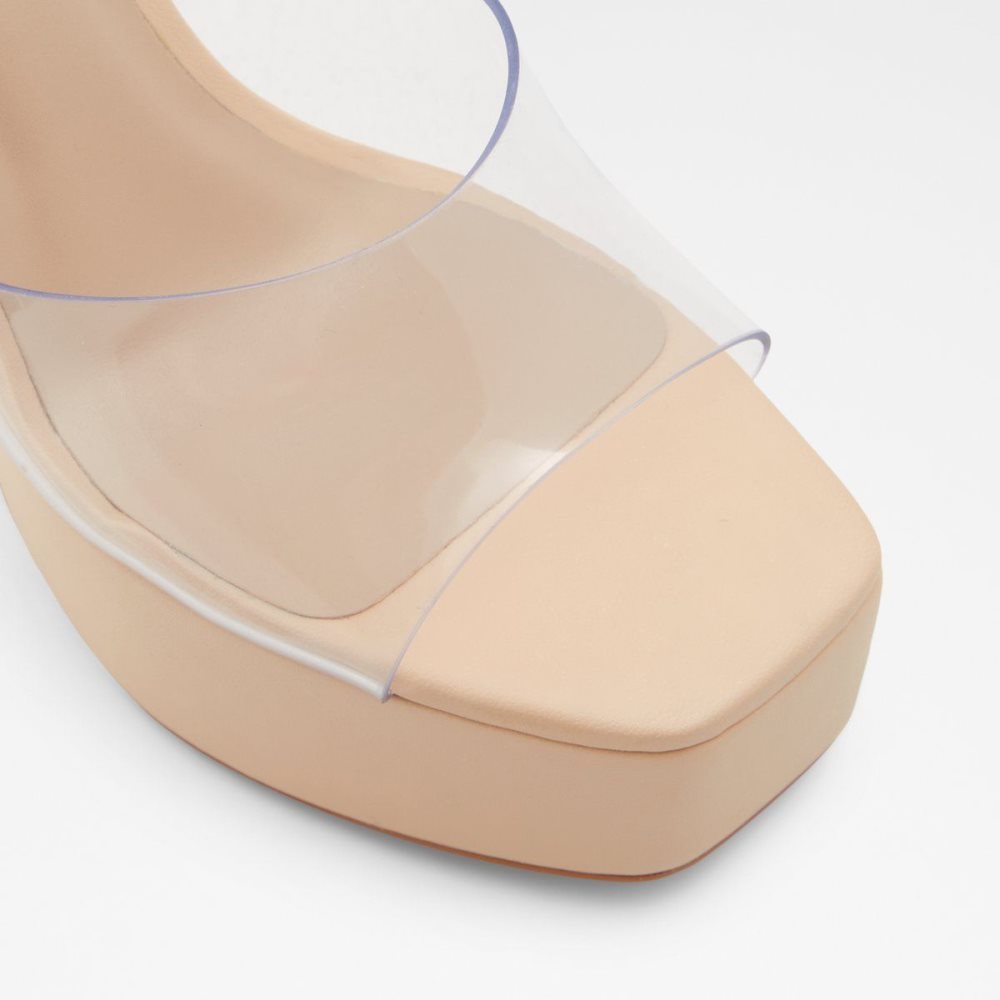 Női Aldo Faraah High heel sandal - Block heel Platform Cipő Clear | 510-IVPRFS