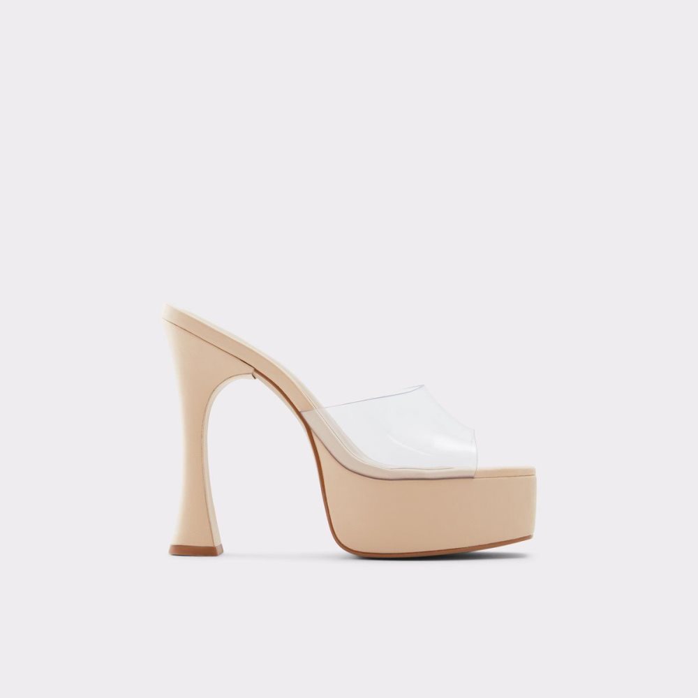 Női Aldo Faraah High heel sandal - Block heel Platform Cipő Clear | 510-IVPRFS