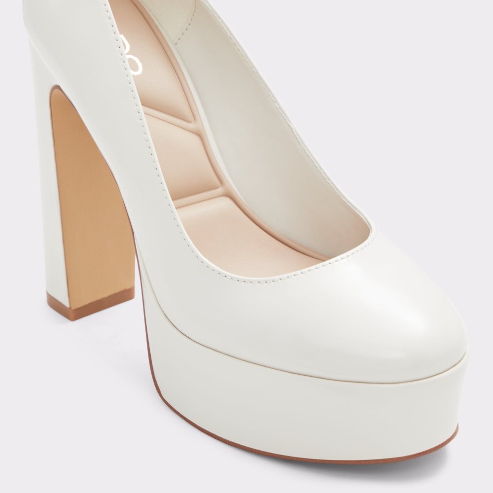 Női Aldo Fonda Ankle strap heeled shoe - Flatform Blokk Sarkú Cipő Fehér | 635-QVCXPH
