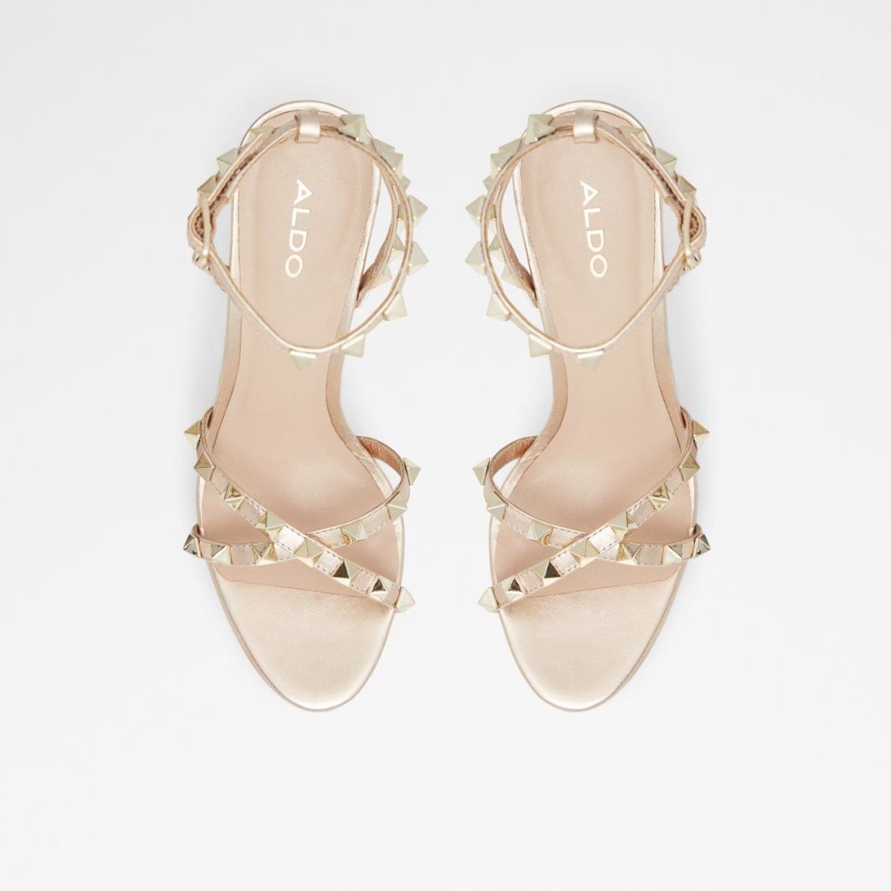 Női Aldo Geegully Ankle strap heeled sandal - Plateforme Platform Cipő Arany | 457-UFNPDS