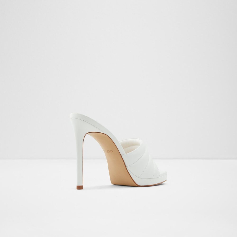 Női Aldo Gennia Heeled mule - Stiletto platform Platform Cipő Fehér | 593-KHYDXJ