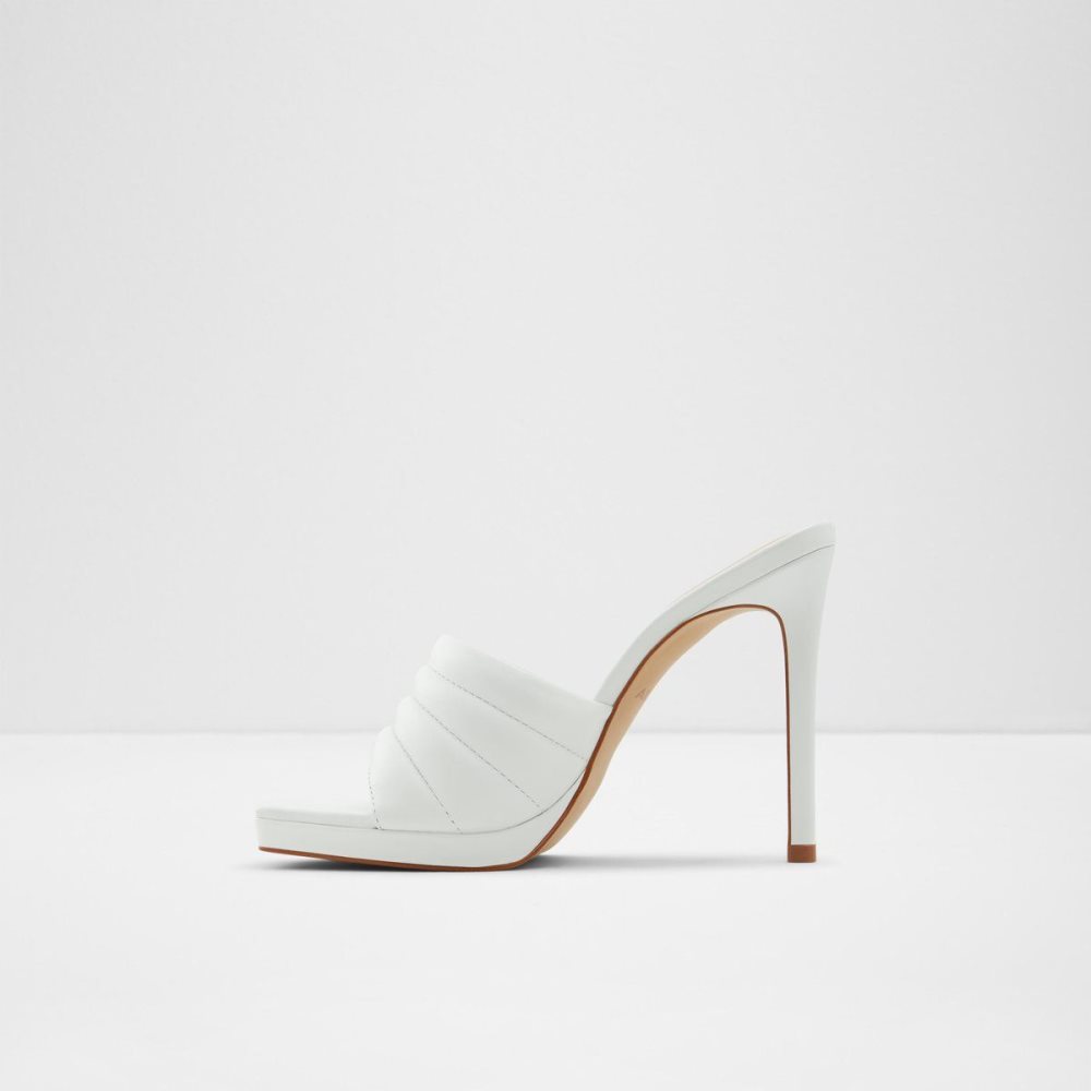 Női Aldo Gennia Heeled mule - Stiletto platform Platform Cipő Fehér | 593-KHYDXJ