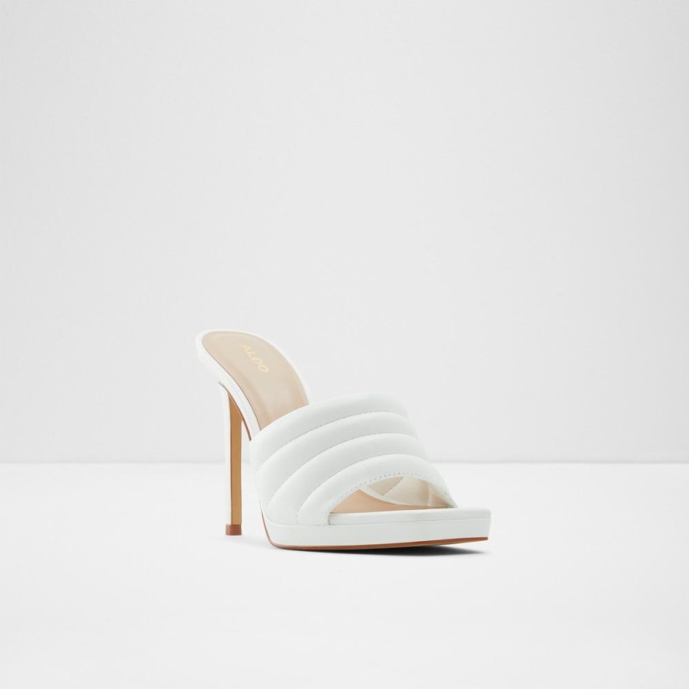 Női Aldo Gennia Heeled mule - Stiletto platform Platform Cipő Fehér | 593-KHYDXJ