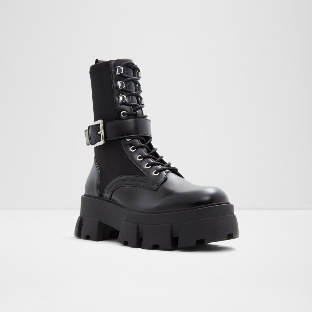 Női Aldo Grandleap Combat boots - Lug sole Harci bakancs Fekete | 495-CGODIQ